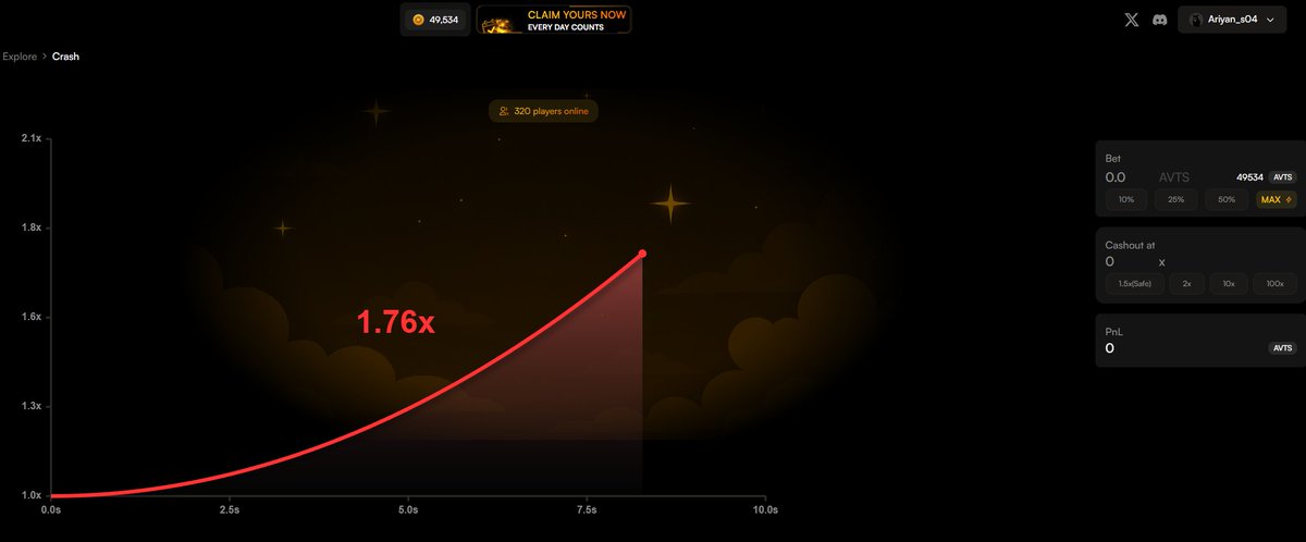 Ariyan_s04's tweet image. Are you bored?
Then let’s play some Crash on @avituslabsxyz  
It’s honestly so much fun TBH!

portal.avituslabs.xyz/ARIYAN_S04F3C0…

#avitus