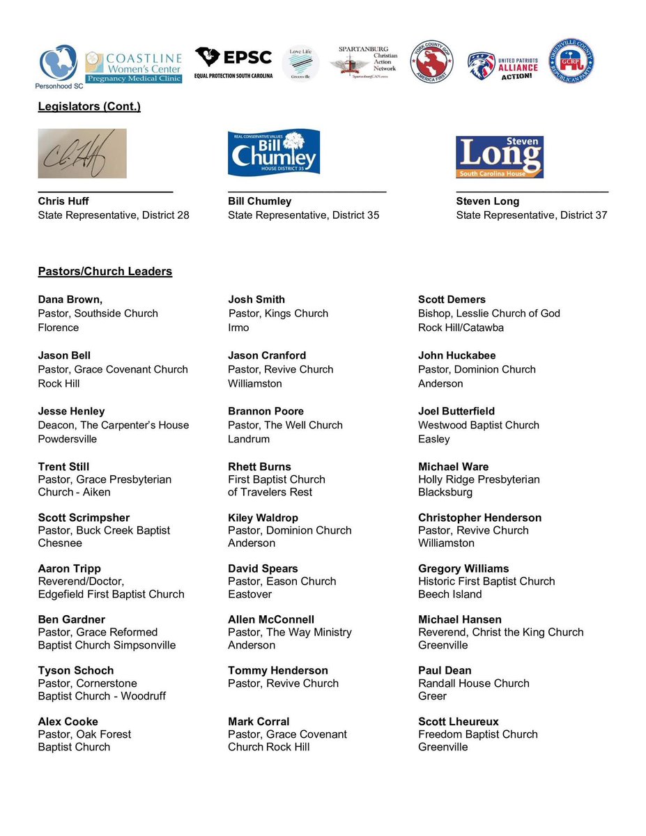 ScPersonhood's tweet photo. BREAKING NEWS: Equal Protection Coalition Joint Statement Released! https://t.co/8bYB0ZGQYZ