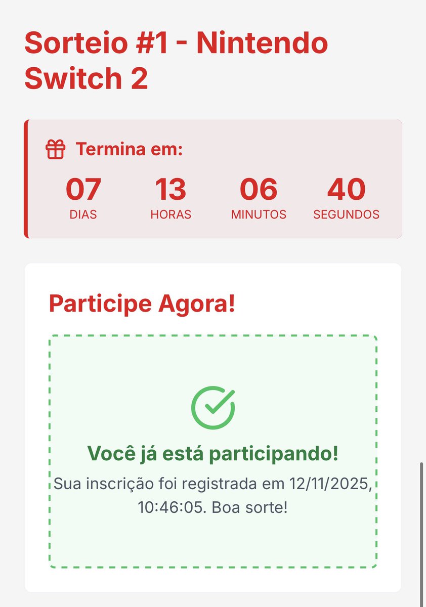 DaviCanteri's tweet photo. Galera estou nos grupos do NintendoBarato para economizar com Nintendo e participando do sorteio do Switch 2! #NintendoBarato @rodrigocoelhoc https://t.co/nsQju4170b