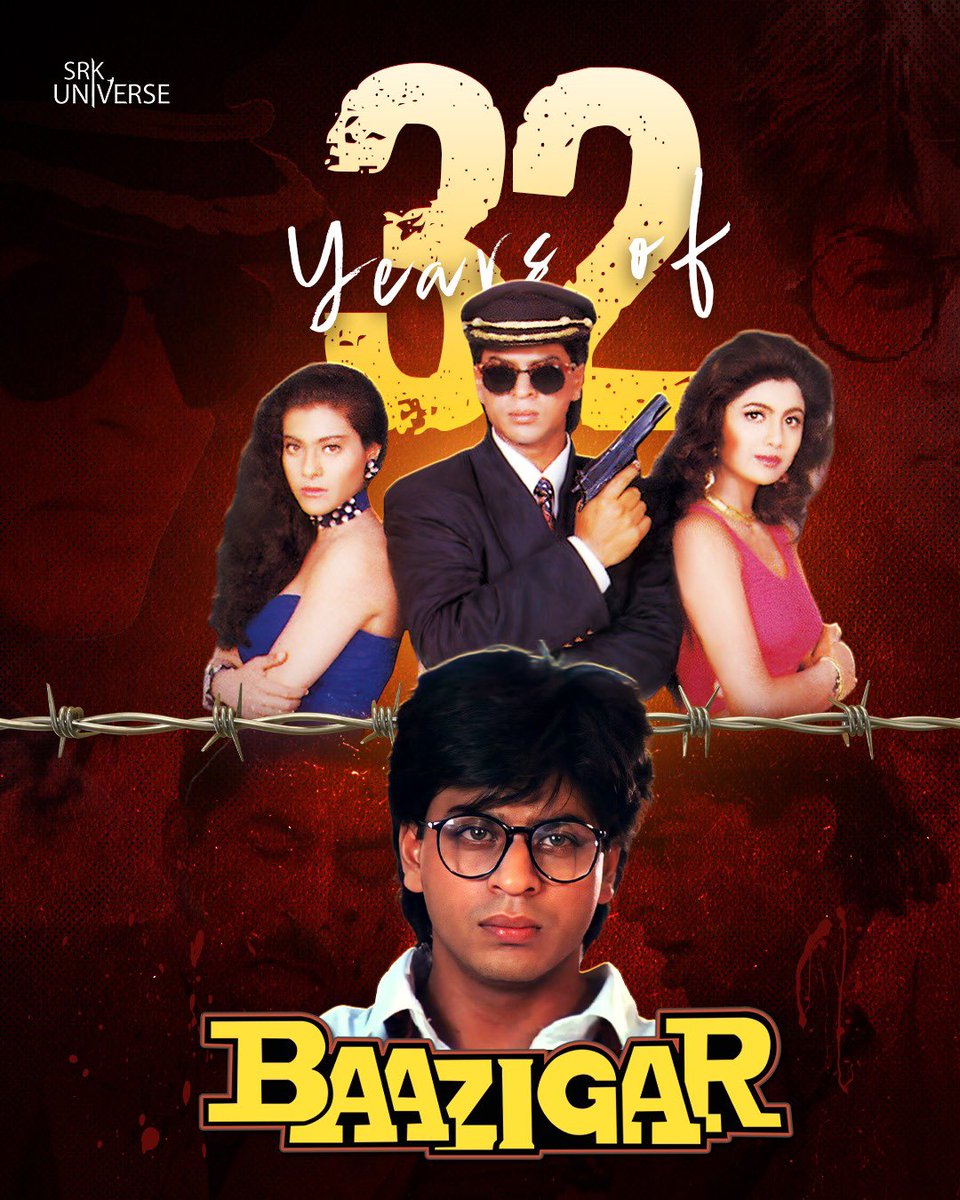 SmartTamizhan10's tweet photo. Only 16 Months In Industry Before Release of #Baazigar in Theaters and Already Established Himself One of The  Biggest Superstar of Bollywood 🔥

The Movie That Redefined His Stardom and Acting Potential To Different Level 🔥 

Biggest Blockbuster of 1993 🔥 
#32YearsofBaazigar https://t.co/S9kzdiziKK