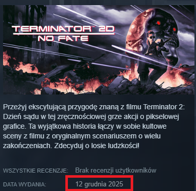 PixelGoniPixeI's tweet image. Czy to kolejne przesunięcie premiery #Terminator2DNoFate ? 🫤 Czy doczekamy się gry w tym roku ?? #Terminator2D #NoFate #RetroGaming