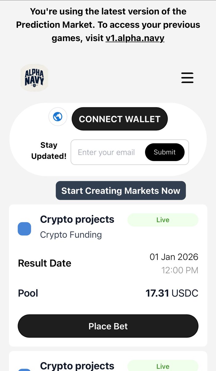 iamhardeytoro's tweet image. Alpha Navy: The Future of Prediction Markets on Base @AlphaNavyMKT 

    In the evolving world of Web3 and DeFi, prediction markets are gaining momentum as tools for engagement and earning. One platform redefining this space is Alpha Navy, built on Base, a next-generation,…
