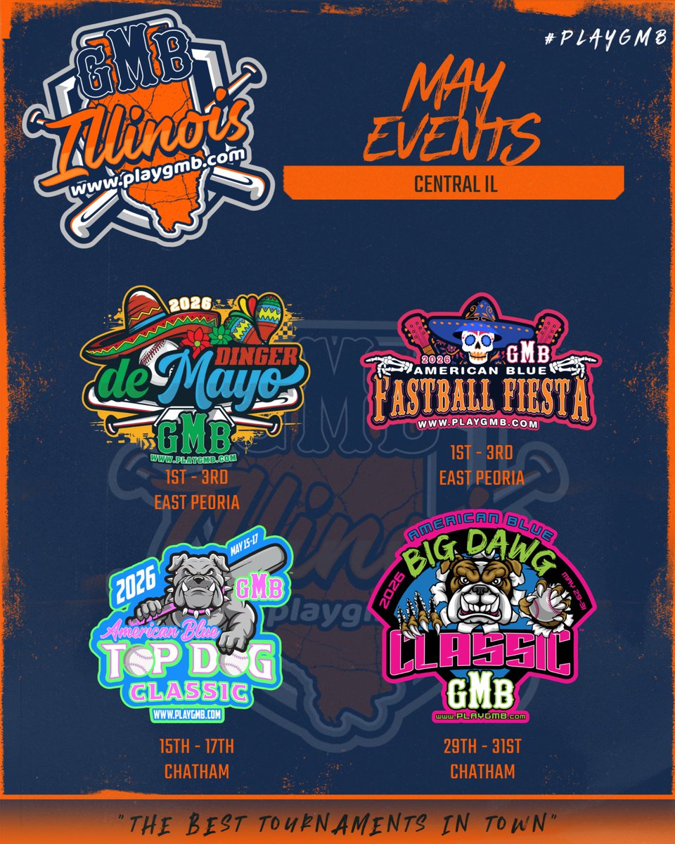 _YBNetwork's tweet image. 🚨GMB Central IL May Events🚨

Two Great Turf Parks

🏟 Spartan Park - Chatham, IL
🏟 Eastside Centre - East Peoria, IL

Don't Miss Out Get Your Team Signed Up Today

🔗 playgmb.com/tournaments/il…