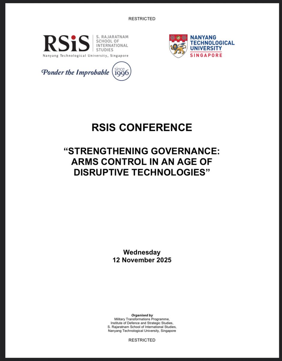 In Singapore <a href="/RSIS_NTU/">RSIS</a> to deliver the keynote address at ….