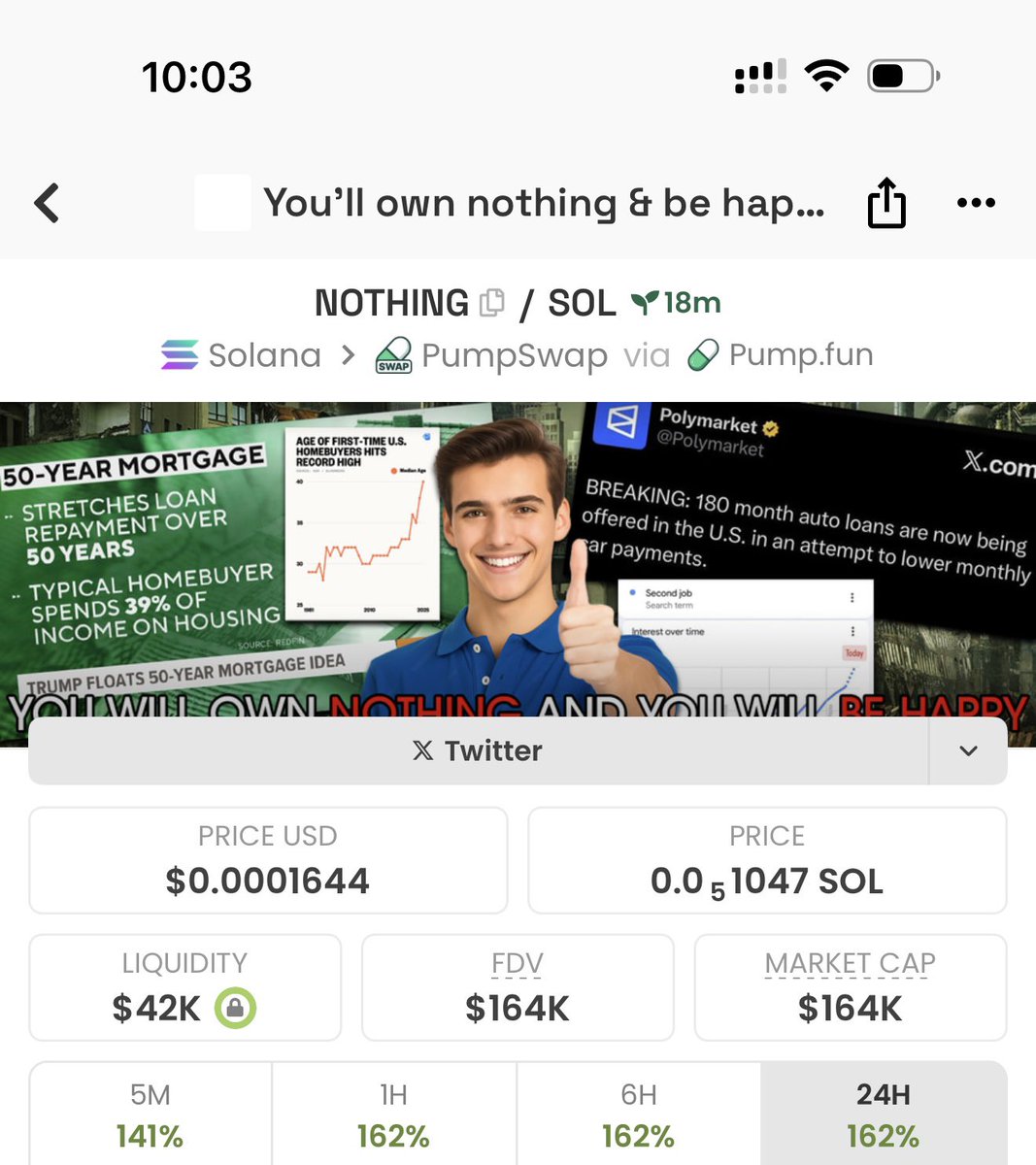 EmperorXchange's tweet photo. How it started vs how it’s going $NOTHING https://t.co/Optsjo7PUv