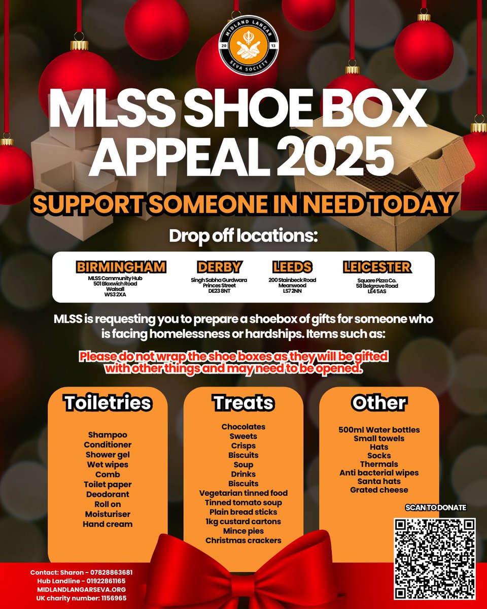 ✨ It’s that time of year again! ✨

Our Annual MLSS Shoebox Appeal is back — a chance to bring warmth, hope, and dignity to those who need it most! 🧡

A small act of kindness can make a big difference. Fill a box with love, essentials, and care — and help someone facing a tough