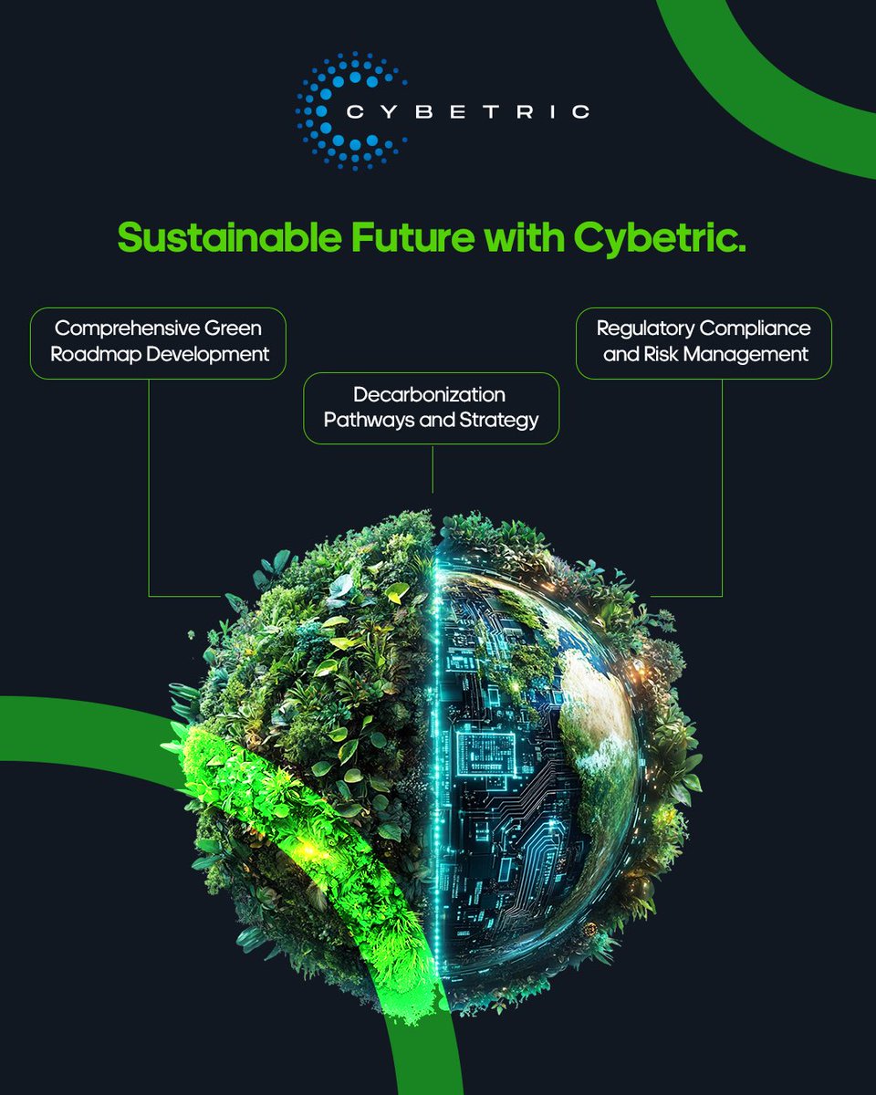 cybetric's tweet photo. Sustainable Future with Cybetric.🤝

✅Comprehensive Green Roadmap Development
✅Decarbonization Pathways and Strategy
✅Regulatory Compliance and Risk Management https://t.co/oEoHn7oaSA