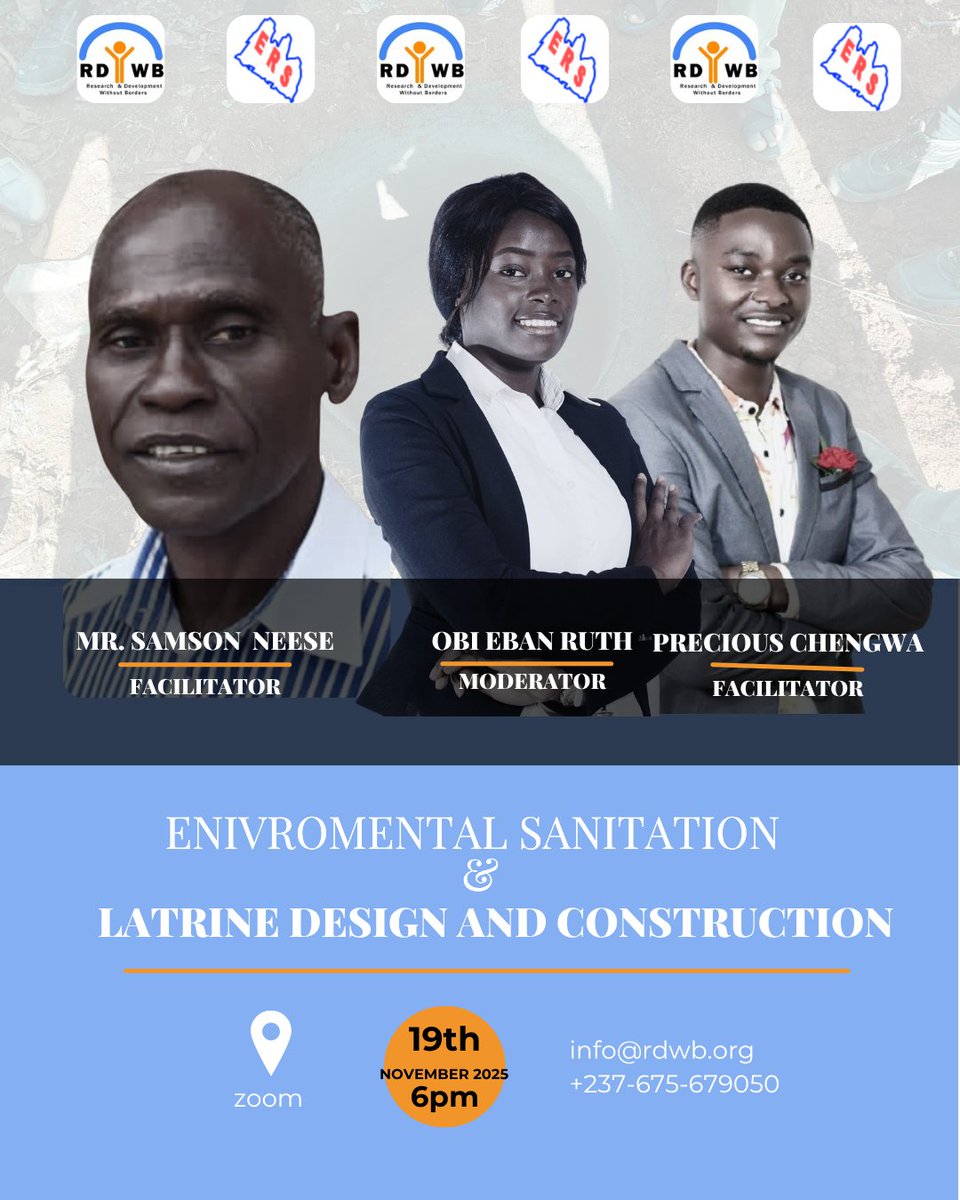 🚨 Engineers &amp; builders — FREE webinar! 💧 Low-cost latrine designs that prevent pit collapse 🌍 Proven in Liberia, Kenya, Ethiopia and can be applied  in Cameroon! 📍 Douala, Limbe, Buea &amp; more 👉 Register: bit.ly/latrine-webina… #Sanitation #Cameroon