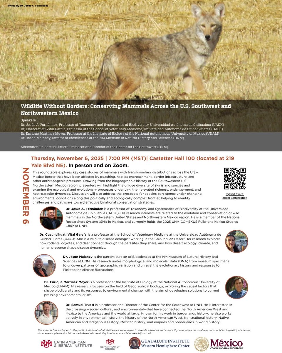 Wildlife Without Borders
Last week, we gathered for an inspiring roundtable on conserving mammals across the U.S. Southwest and Northwestern Mexico.
<a href="/ConsulMexAlb/">ConsulMexAlb</a>