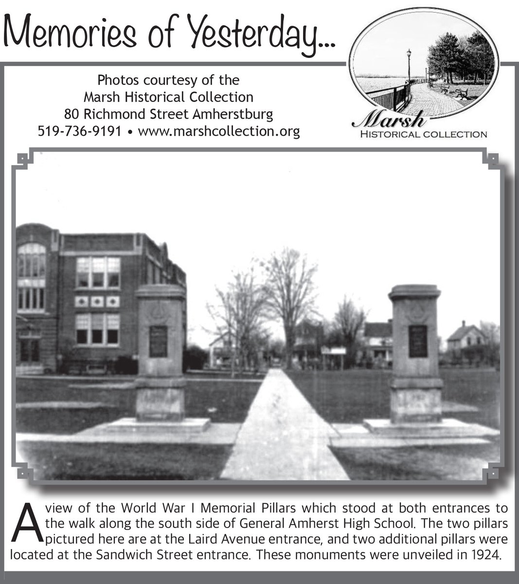 MEMORIES OF YESTERDAY" — Thanks to the Marsh Historical Collection, the RTT has an ongoing feature to help showcase the history of #Amherstburg!
Check it out in this week's issue!
To sponsor this feature, e-mail Laura at sales@rivertowntimes.com or call her at 519-736-4175.