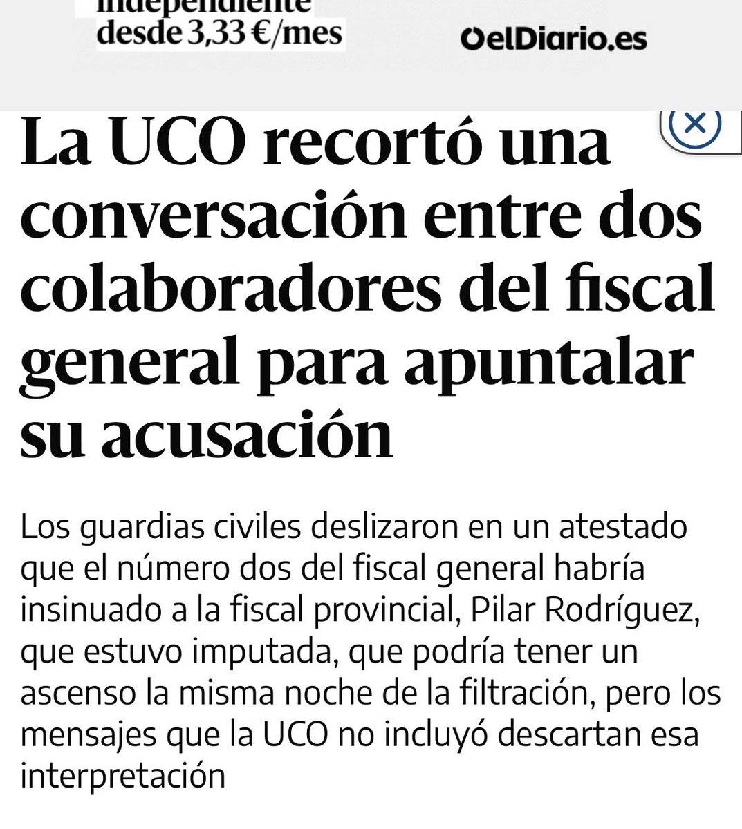 Anhgi_'s tweet image. Creo que no lo estáis entendiendo porque no se está cayendo Twitter.

La UCO recortó una conversación de una fiscal y otra persona para que coincidiera con sus suposiciones, para el informe que estaban fabricando al instructor del caso contra el Fiscal General.
