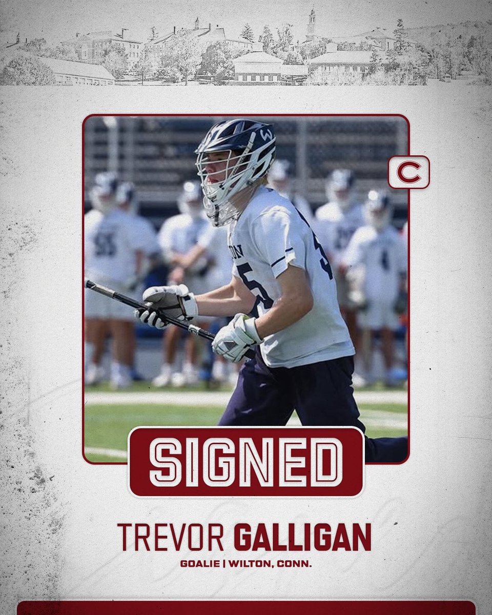 ColgateMLax's tweet image. 𝑺𝒊𝒈𝒏𝒆𝒅 ✍️

Next up in our class of 2030’s, we have Trevor Galligan!

Trevor is a goalie from Wilton, Conn. 

Welcome to Colgate!

#GoGate