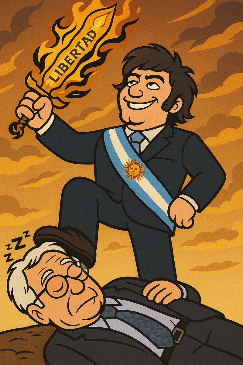 jackvlloyd's tweet image. Hoppe sleeps while Javier Milei SWEEPS for liberty!