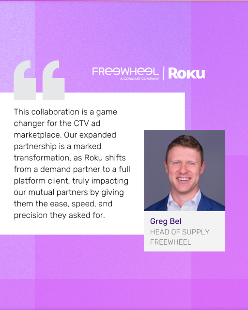 meg_glenn's tweet photo. .@FreeWheel's expanded partnership with @Roku means more efficient, data-rich workflows for advertisers and publishers alike. The future of premium CTV is stronger together. #ComcastEmp https://t.co/1vFj8O8AZM https://t.co/EK6vRMJPRe