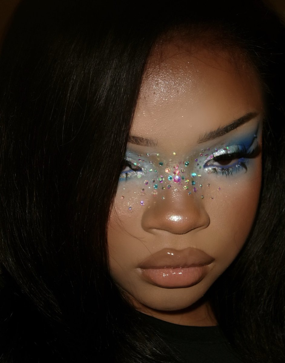 When in doubt put rhinestones in between ur eyes