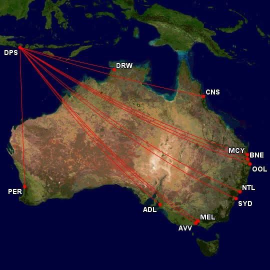 Sepertinya cinta Australia ke Bali sudah sangat begitu besar. 
Mulai April 2026, maskapai Jetstar bakal terbang  sebanyak 101 kali seminggu dari 11 bandara di Australia menuju Bali.
Jika ditotal bisa sampai 227 penerbangan tiap minggu, alias 35 penerbangan per hari!