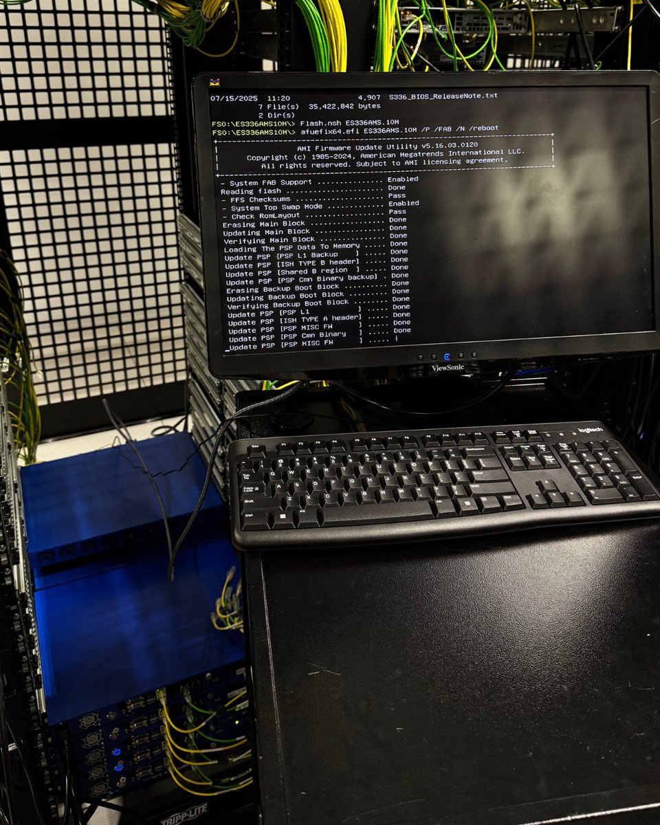 Deploying the latest BIOS on the MSI D3051 board for improved Ryzen (AM5) &amp; EPYC support. This EPYC 4545P server is prepped for peak performance. ⚙️