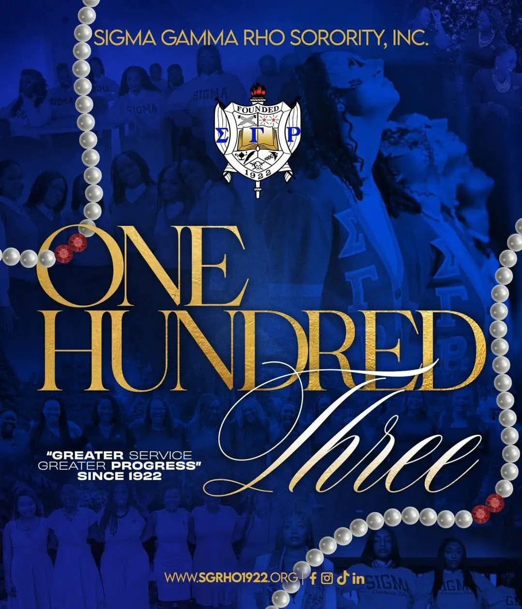 Happy Founders’ Day to the ladies of Sigma Gamma Rho Sorority, Incorporated!!!! 

Congratulations on 103 years of Greater Service and Greater Progress! 

Special shout-out to the Prince George’s County Chapter!!! Sigma Gamma Rho Sorority, Inc. - Zeta Tau Sigma Alumnae Chapter