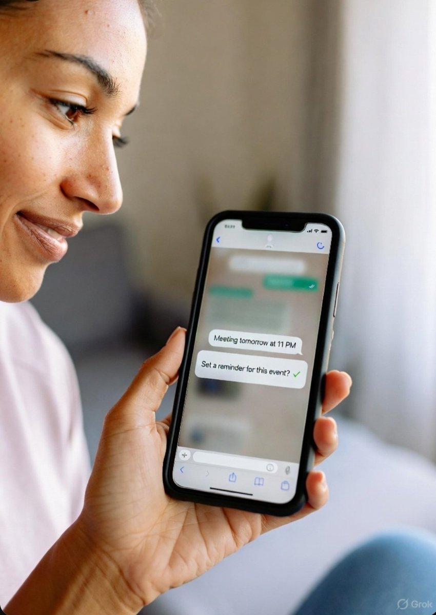 chathankattil's tweet image. 🚀 WhatsApp Feature Idea 💡
Got a message like “Tomorrow meeting at 11 PM” and forgot later? 😅

What if WhatsApp popped up:
🕒 “Set reminder for this?”

✅ One tap → reminder saved.
No missed meetings.

— Jyothish Chathankattil
#WhatsApp #AppIdeas #Innovation #Productivity