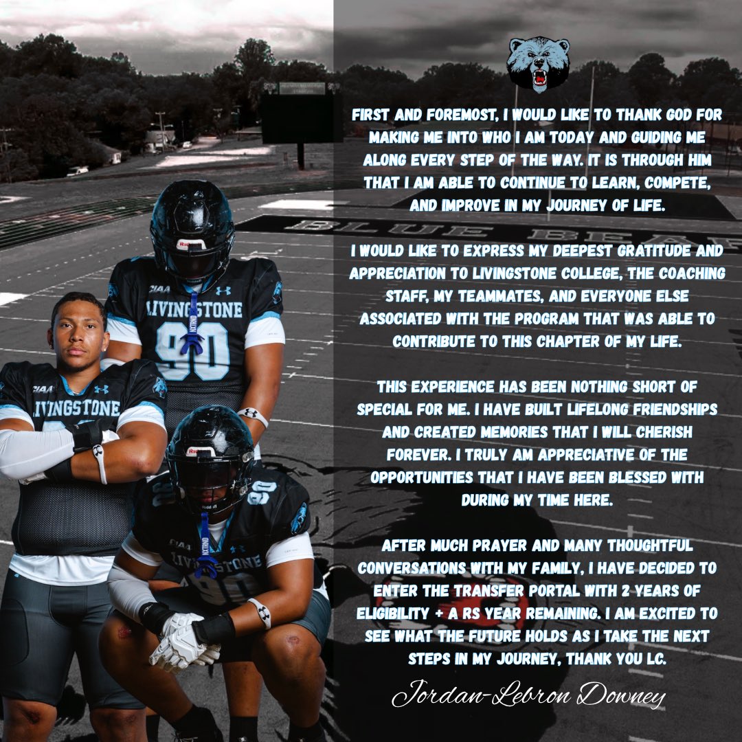 JordanLebDowney's tweet image. ‼️I would like to officially announce that I have entered the transfer portal with 2 years of eligibility + a redshirt year remaining.‼️
6’3” 275lbs 
DT/DE
4.0 GPA

Film: youtu.be/B5GrbGOG0Ak?si…