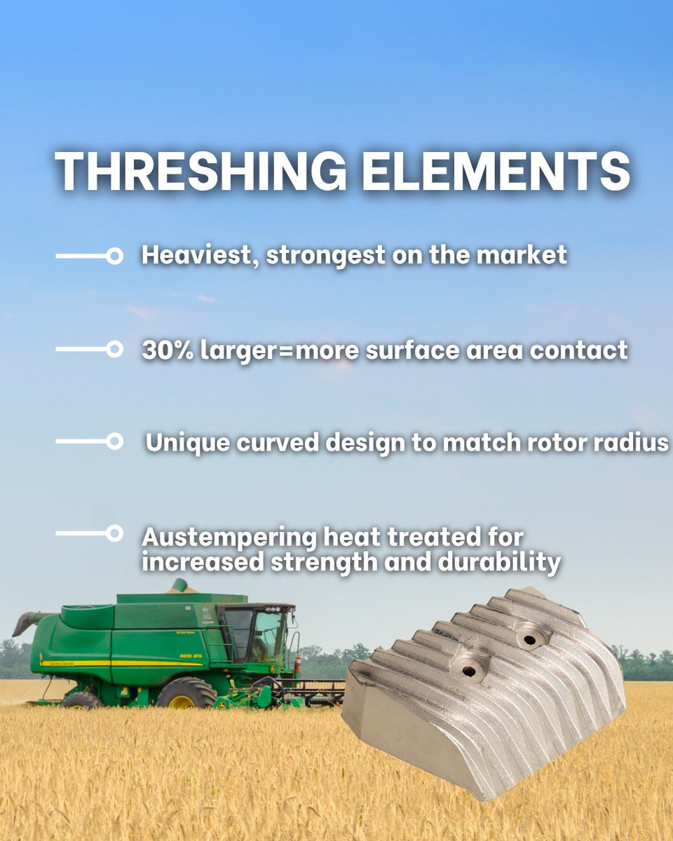 When the crop gets heavy &amp; conditions get rough, your threshing system has to keep up
Wildfong Threshing Elements are built to deliver consistent performance where it matters most- inside the rotor
Built by farmers, for farmers who expect strength, not shortcuts💪
📞 306.260.2833