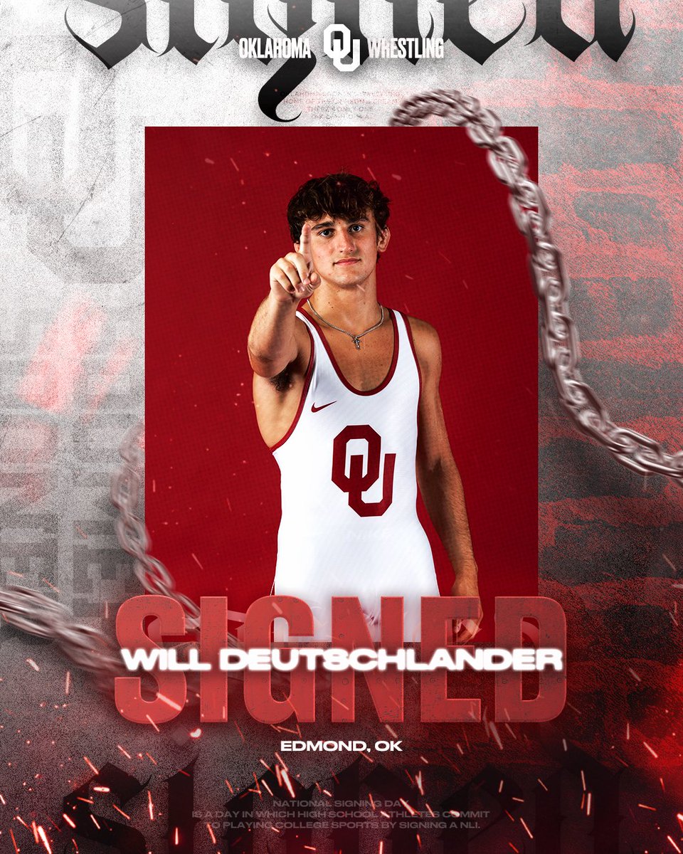 Welcome to Oklahoma, Will! ✍️

- 2025 OSSAA State Finalist
- 2025 Junior Fargo Greco All-American
- 2024-25 NWCA High School Scholar All-American

#BoomerSooner☝️