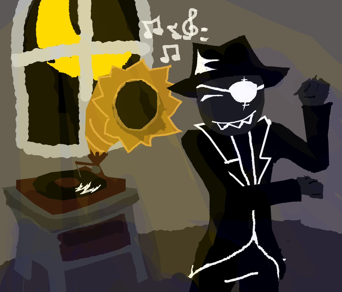 DailyJackNoir's tweet image. Day 21 - #SPADESSLICK #homestuck (strawpage request of him dancing around like a fool. he looks so stupid man ((ALSO i updated my strawpage to put a few more cool stuff in it, go check it out if you have the time and (maybe) leave a request))