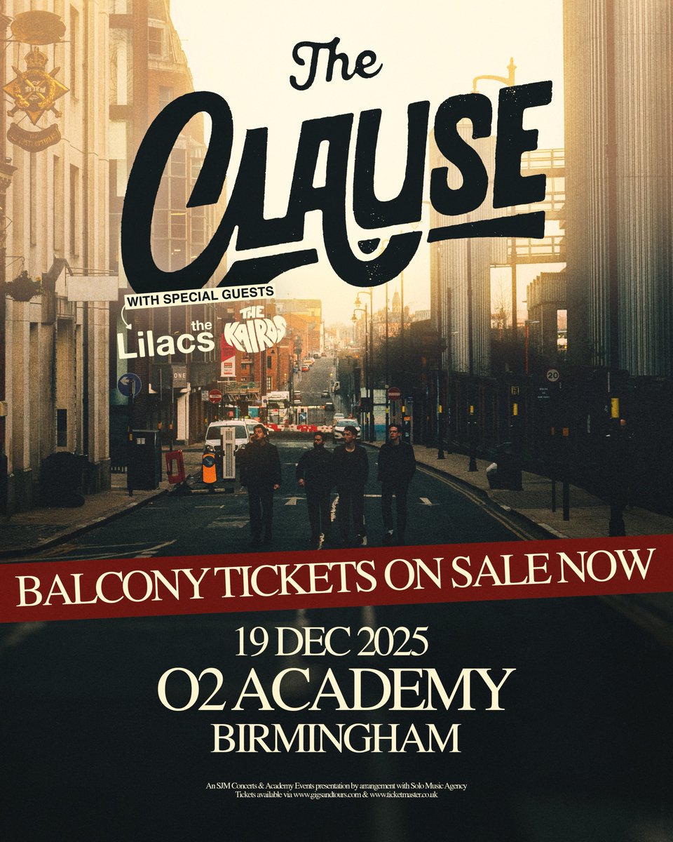 ONLY 1/3 OF TICKETS LEFT FOR BIRMINGHAM!🤯

Due to phenomenal demand, we’ve now added balcony tickets to our biggest show to date making the show open to ages 8+. We’re the first homegrown Independent band to headline this venue off the back of their first album, so let’s sell it