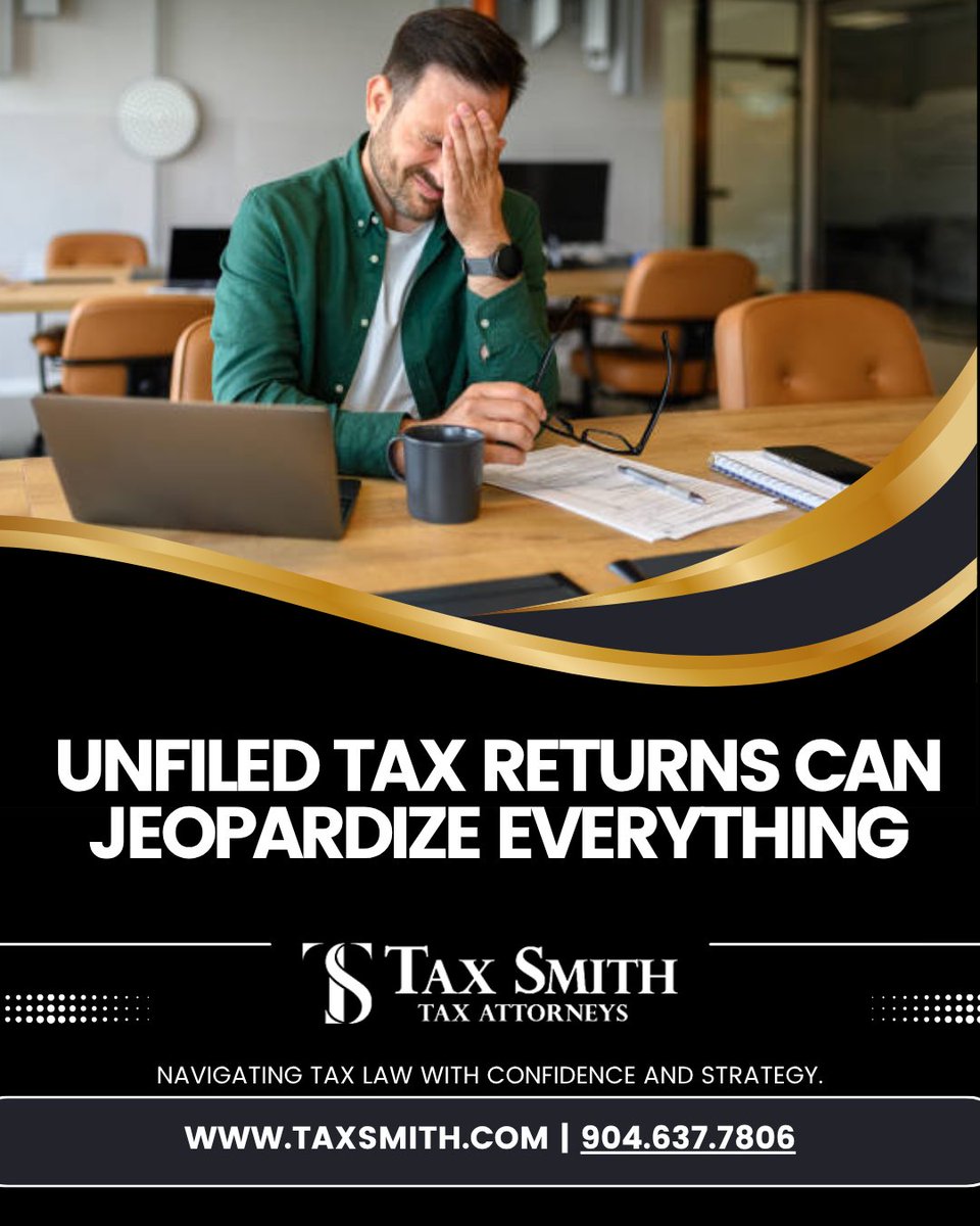 TaxSmithLaw's tweet image. Unfiled tax returns are a red flag for the IRS. We help clients file years of missing returns and minimize penalties.
 
 Let’s get current: taxsmith.com/jacksonville-u…
 #UnfiledReturns #BackTaxes #TaxResolution #LegalHelp