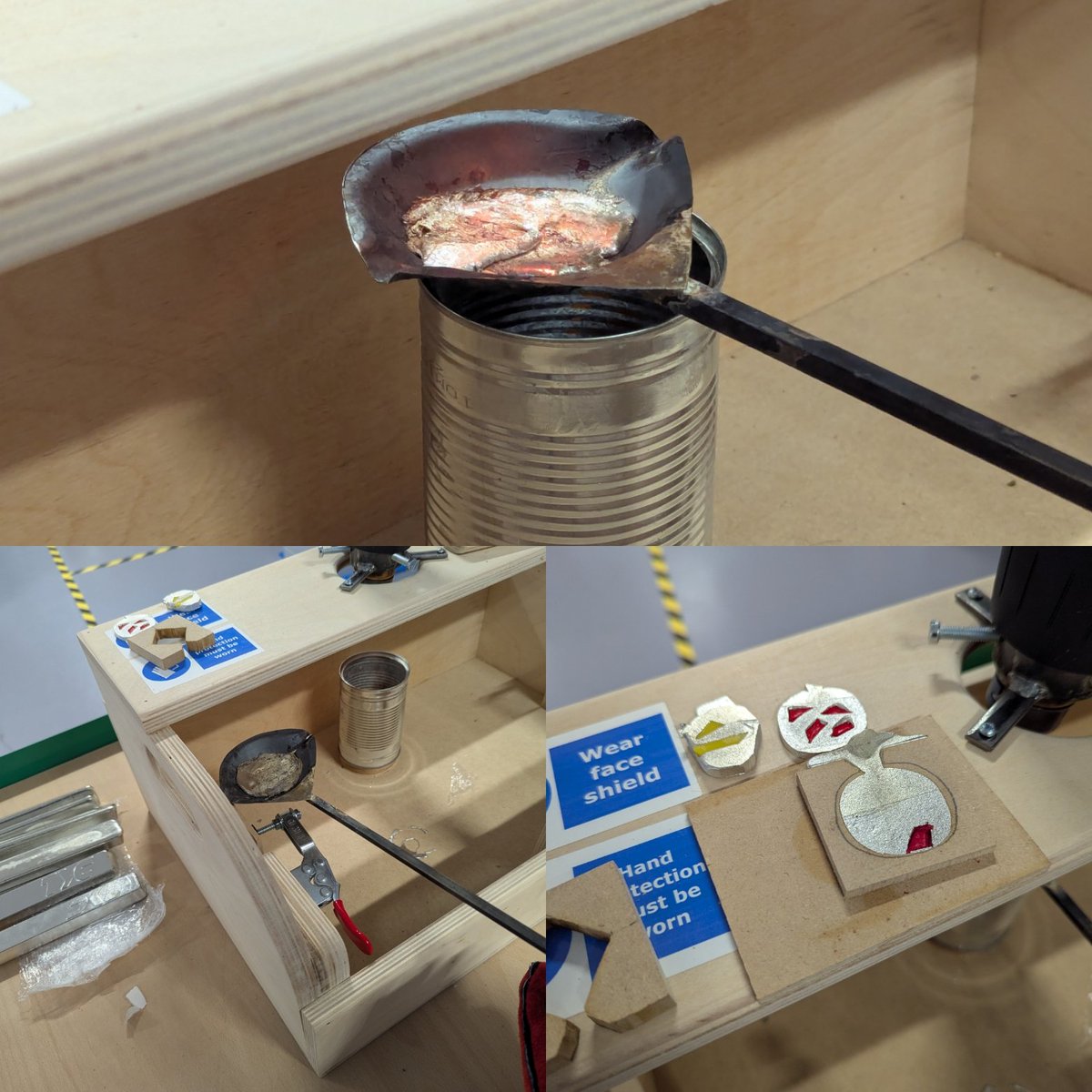 Pewter Casting Demo Week with Year 8!
Investigation into historical eras  as we are working for the  <a href="/NHM_London/">Natural History Museum</a>! Can't wait to see the results 🪙🔥