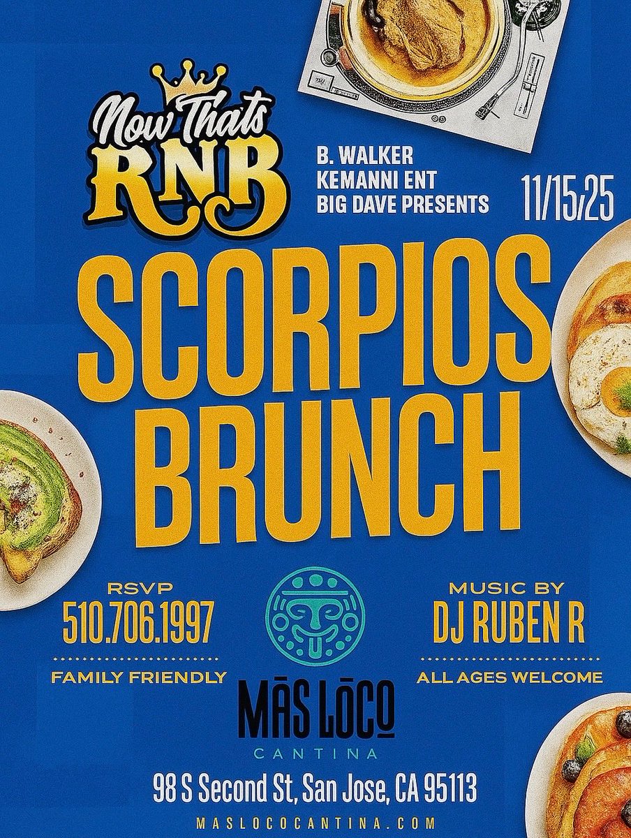 BRUNCH Saturday 11:00pm - 3:30pm 
RSVP: Text 510.706.1997