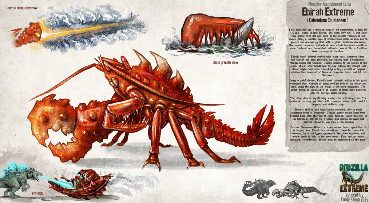 Ebirah Extreme for Batwing89's fan redesign series Godzilla Extreme.