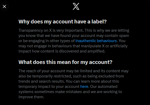 RC_Lightning's tweet photo. So apparently putting out regular content to build my following is spam, thanks X

Anyone know what I can do about this?

#x #restricted #stream #contentcreators #twitchstreamer https://t.co/rvUfstdDGs