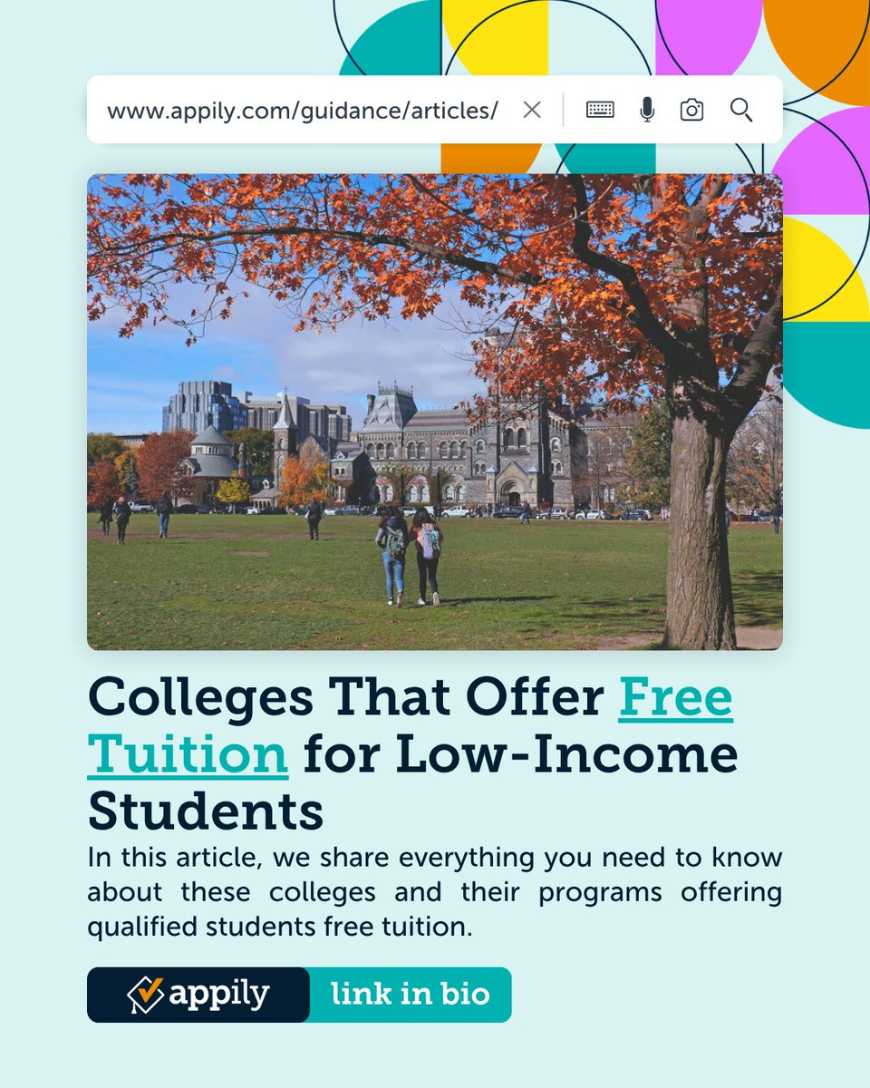 AppilyCom's tweet image. Check out these free college tuition programs at Appily: appily.com/guidance/artic…
#collegetuition #collegeprograms #applyingtocollege #freetuition