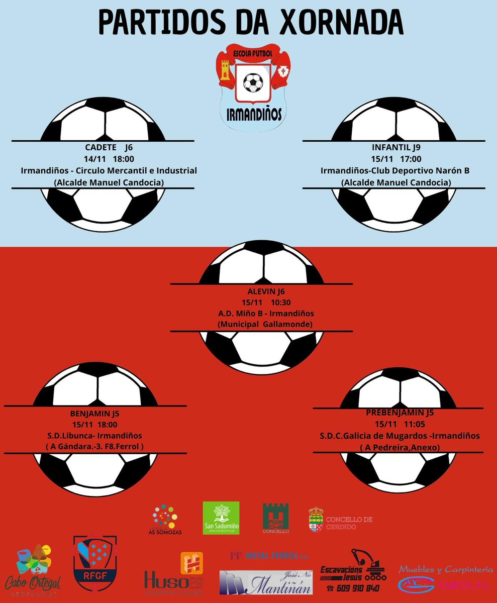 Partidos do fin de semana do 14-15 de novembro