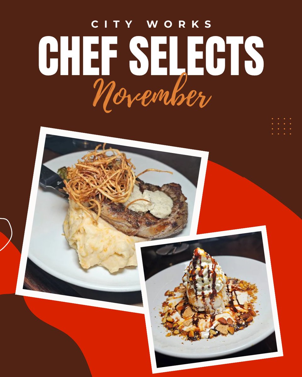 🔥 New Menu Alert at Disney Springs!
City Works Eatery &amp; Pour House just dropped their Chef Selects Menu — and we got to try it out!

From a 14oz Ribeye with bacon-jam Brussels sprouts to a Campfire Fried Ice Cream topped with bourbon caramel and toasted marshmallow…Comfort food