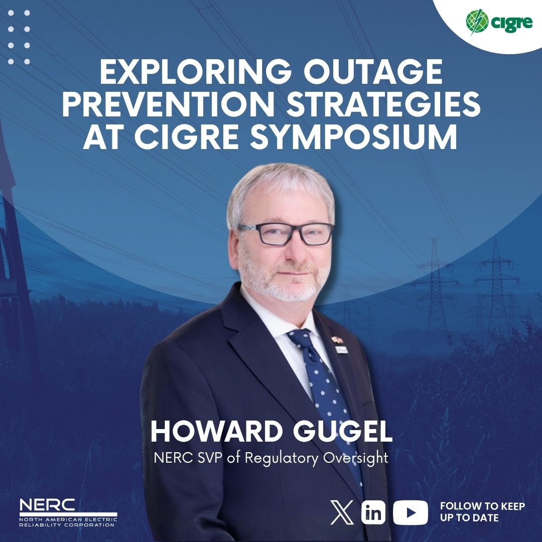 NERC_Official's tweet image. Howard Gugel, NERC SVP of regulatory oversight, shared insights on outage prevention and support technologies to ensure a reliable, resilient grid during the Grid Reliability and Outage Prevention panel at the @CIGREWorld Grid of the Future Symposium. 

#GridReliability #NERC