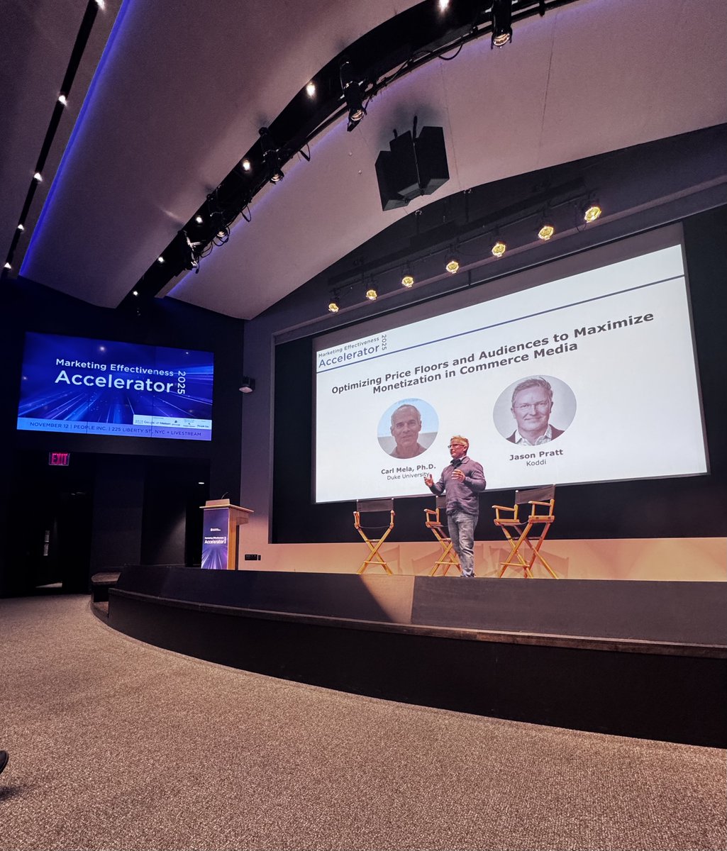 the_ARF's tweet image. Happening now at #ARFAccelerator: Duke University and Koddi show how data-driven price floors and audience strategies can maximize commerce media revenue in a rapidly growing market.