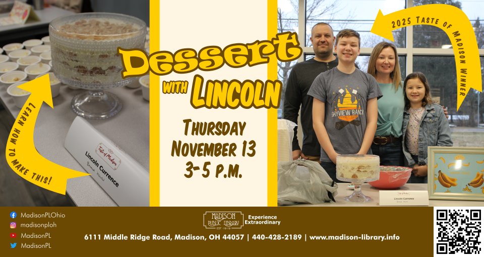 Grades 6-8: Learn the secret to Lincoln's award winning banana themed dessert.