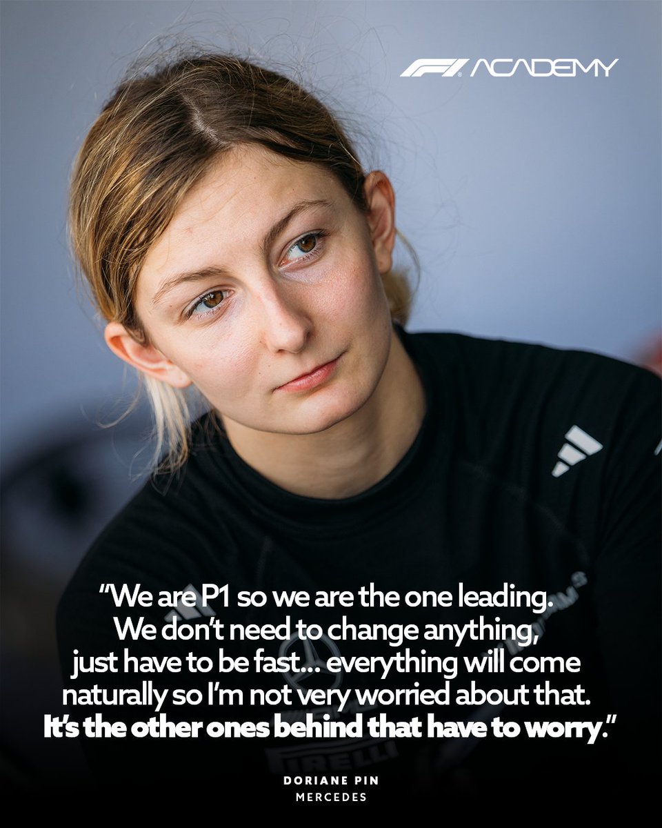 f1academy's tweet image. Contemplating the title fight...  

#F1Academy #LasVegasGP