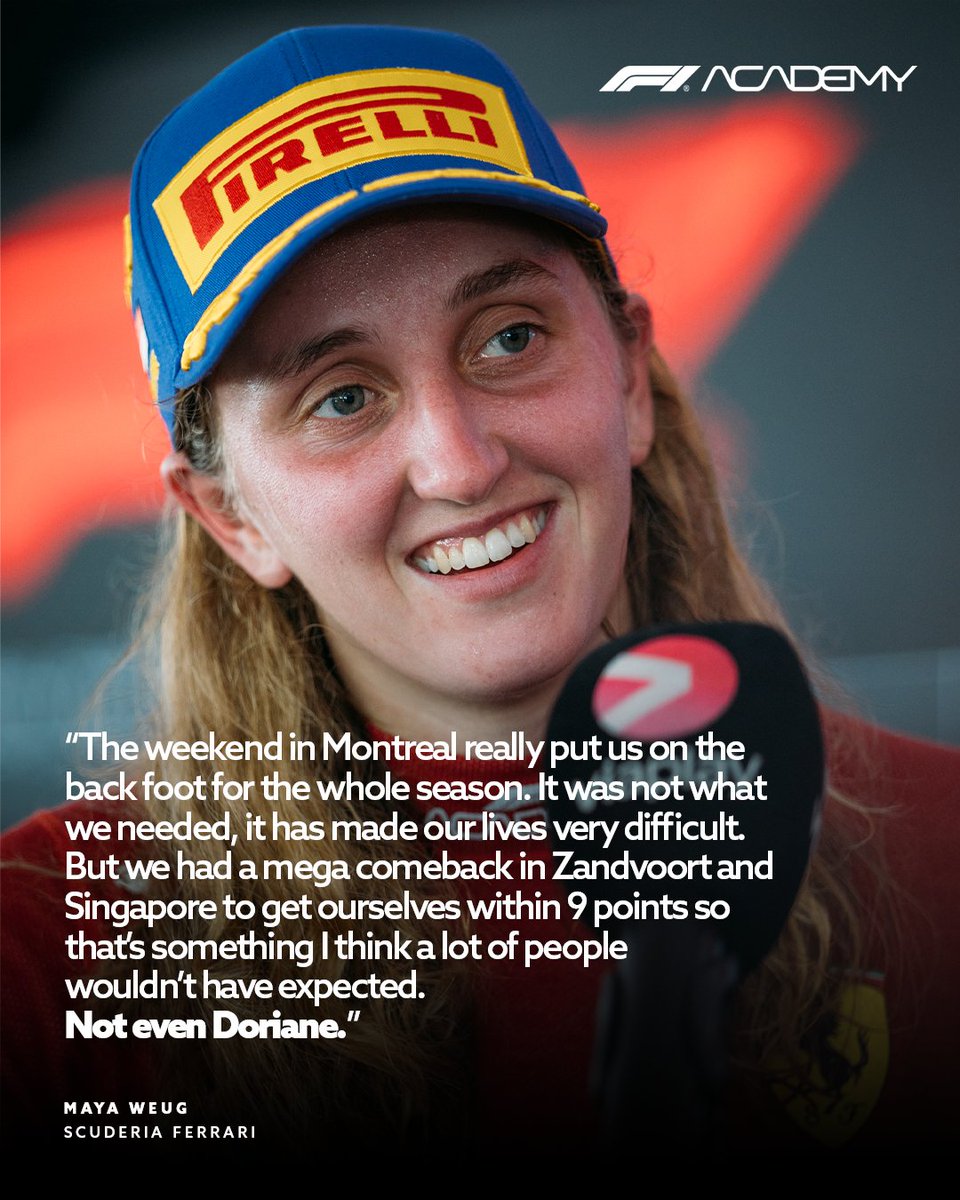 f1academy's tweet image. Contemplating the title fight...  

#F1Academy #LasVegasGP