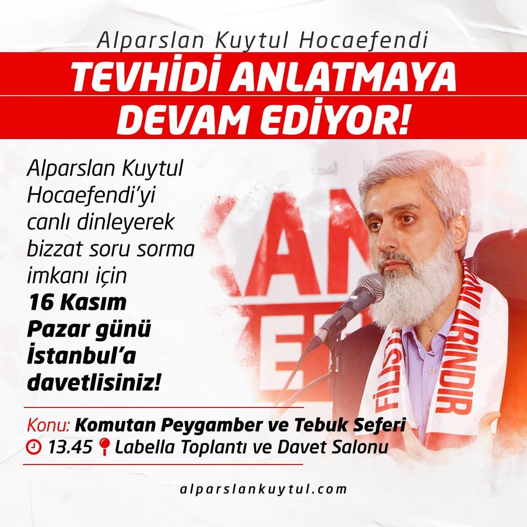 Tevhidi anlamak için 16 Kasım'da istanbul'dayız 
16Kasımda İstanbulaGeliyor
#FurkanKonferansları