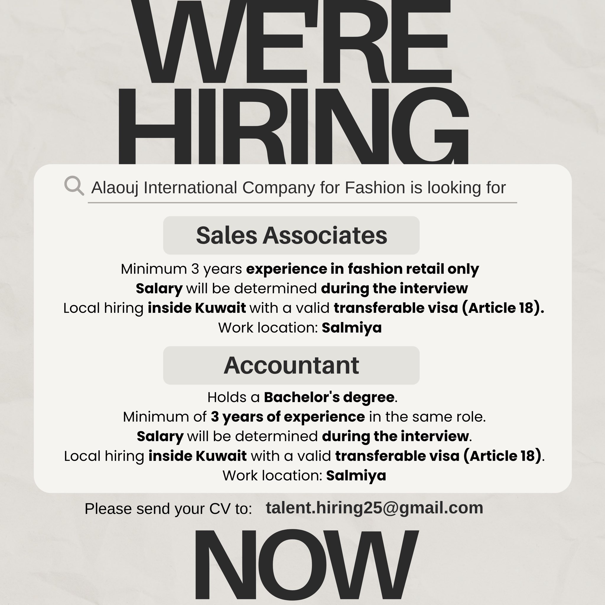 Today Jobs in Kuwait iiQ8 | Multiple Job Vacancies in MNC Companies