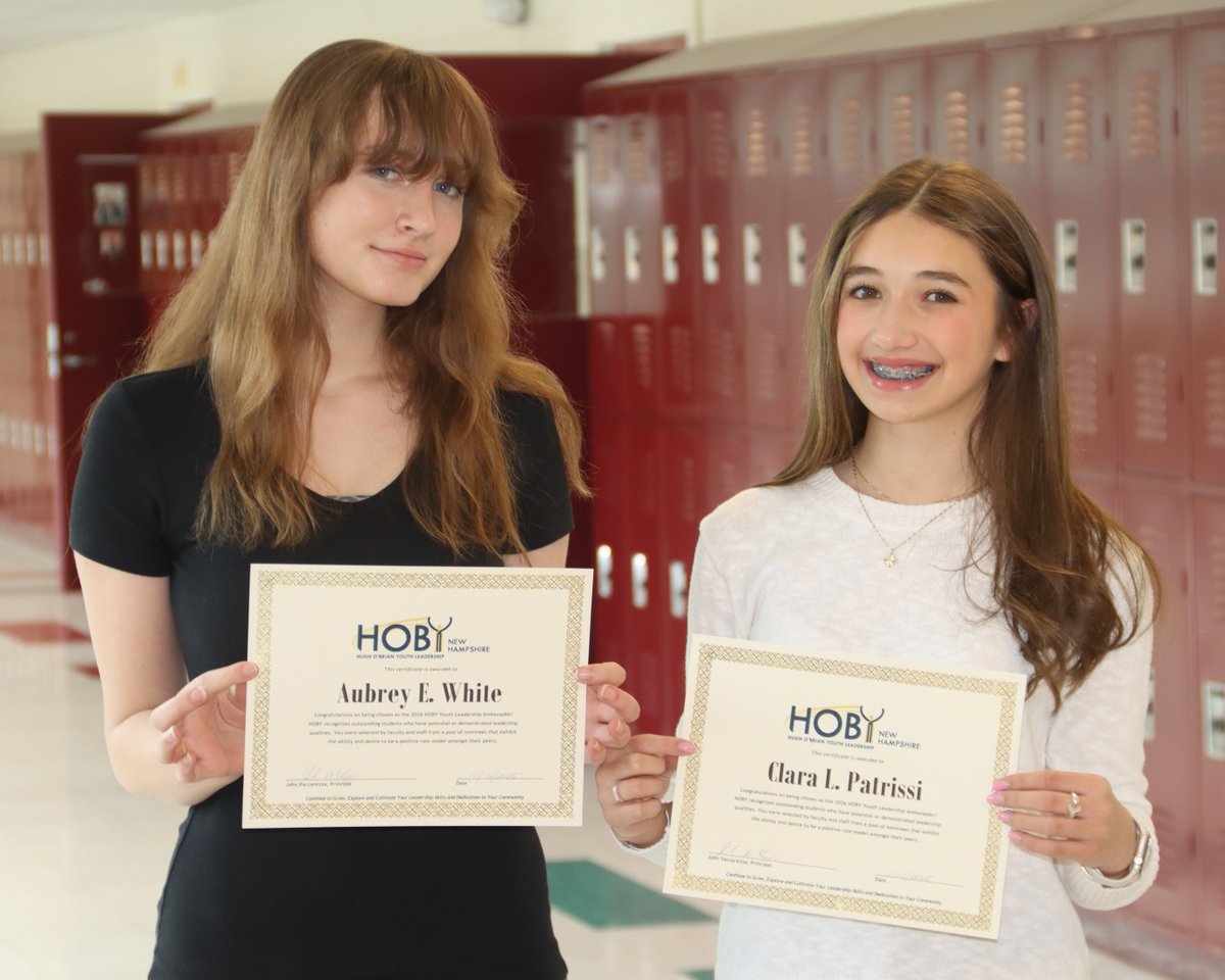 Clara Patrissi and Aubrey White will have the opportunity to attend HOBY’s flagship program, the State Leadership Seminar, in the spring of 2026.  Congratulations to both Clara and Aubrey!