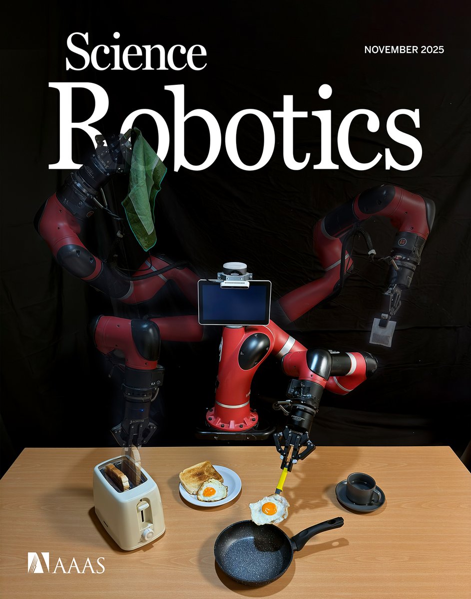 SciRobotics's tweet image. The November issue of Science #Robotics is out!

This month&apos;s cover highlights an #ImitationLearning-based method that enables a robot to learn everyday tasks from just a single demonstration of each. Learn about this research and more: scim.ag/4p8JcWE