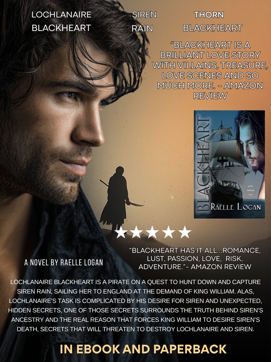 RaelleLogan1's tweet image. BLACKHEART

Lochlanaire Blackheart&apos;s assassin past and his pirate present are about to collide, and blood will spill over Siren Rain, the woman that a British king wants dead. 

#PirateBooks #assassin #books #romance #historicalromance #booklovers