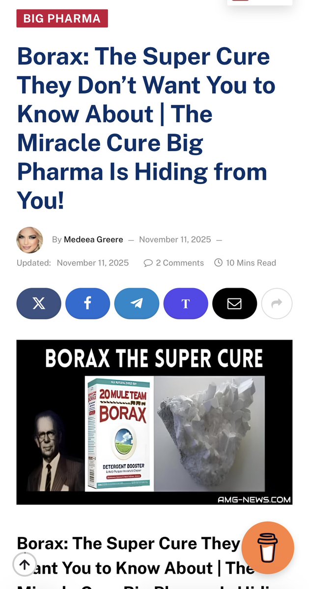 LoveBling6's tweet image. #BORAX ( find in laundry detergent area in America) 
#Healer #Cure 
&amp;lt; I use it 1/8 tsp a day put in water container and drink throughout the day&amp;gt;

amg-news.com/borax-the-supe…
