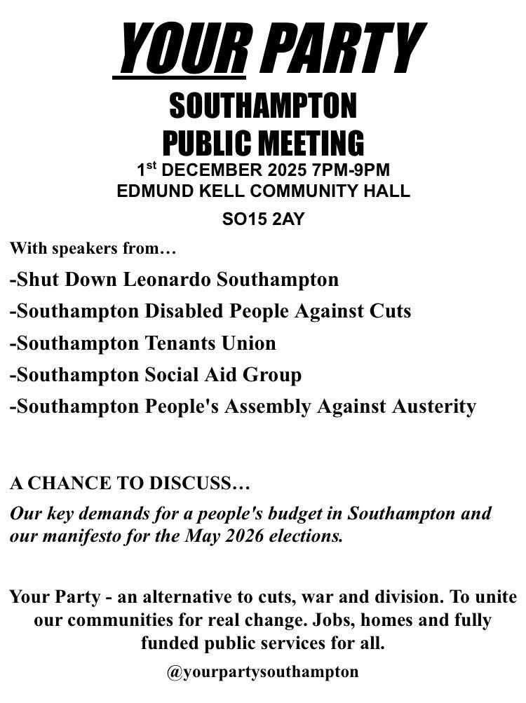 SJSoton's tweet image. in.yourparty.uk/events/318