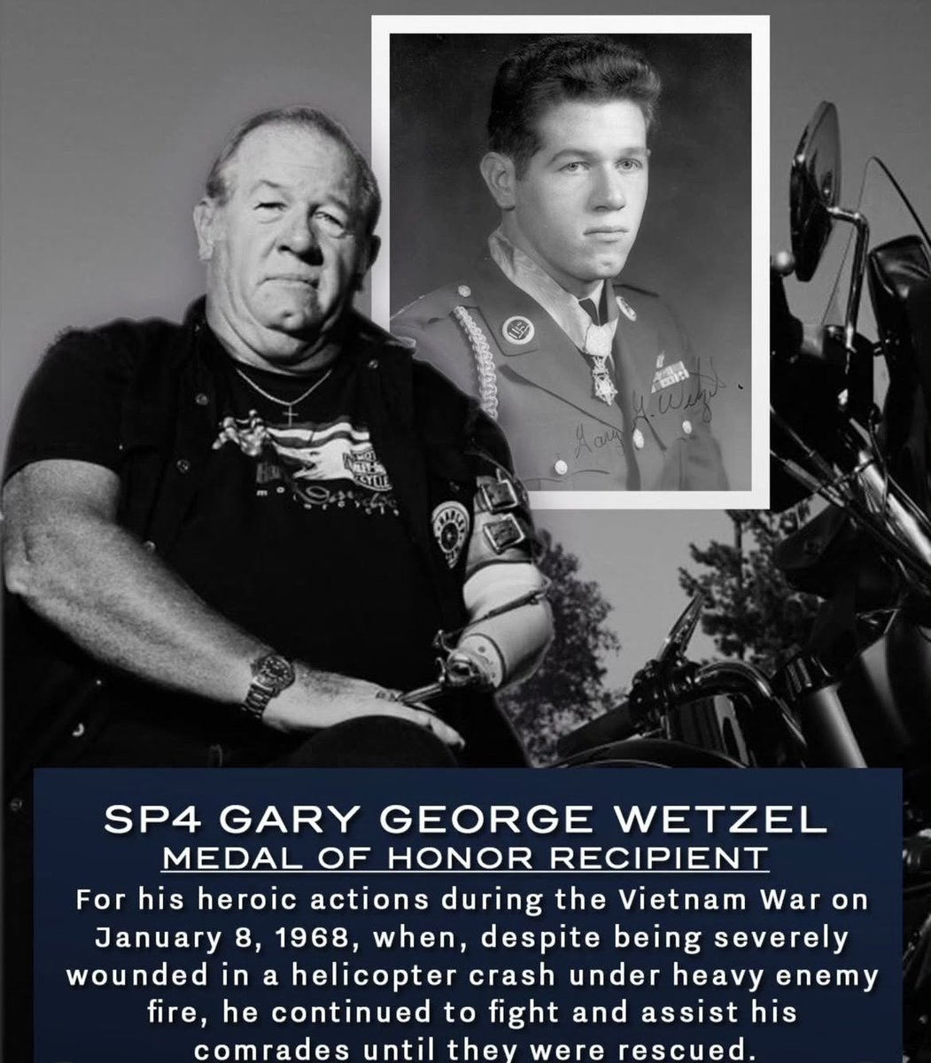 He lost his arm but never his will to fight.
On January 8, 1968, Specialist Four Gary Wetzel's helicopter was shot down near Ap Dong An, Vietnam. The survivors came under relentless enemy fire. A rocket exploded beside him nearly severing his left arm, shredding his body with