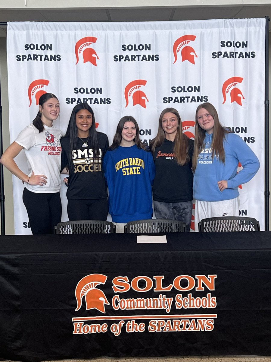DirectorSolon's tweet photo. Congrats to our 5 signees today! These girls represent what being a Spartan is all about!
#solonstrong https://t.co/UNfGPO7MzC